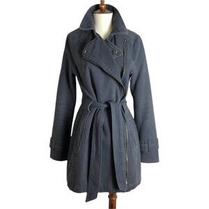 Anthropologie Daughters of the Liberation Grey Short Trench Coat Jacket 10